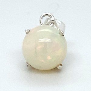 White Opal 4.30ct Platinum Solid Silver Pendant